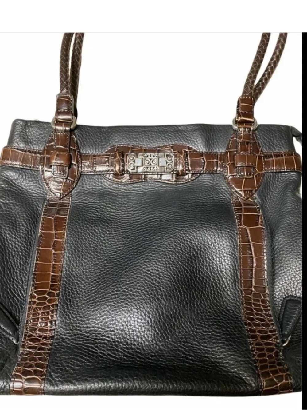 Brighton Heloise Black Pebbled Leather Tote - Picture 2 of 16